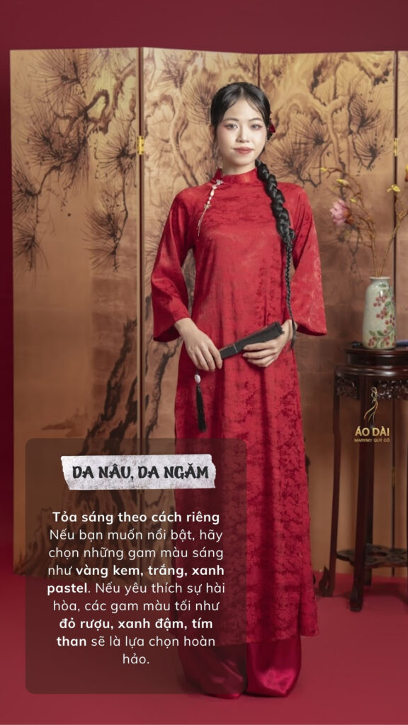 Tips chọn màu áo dài cho da bánh mật Tips chọn màu áo dài cho da bánh mật