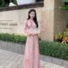 Áo Dài Cách Tân Đào Túc MARYMY Chất Liệu Lụa Tằm Silk Thiết Kế Kết Đan Thủ Công Tạo Nét Cổ Phong Kiều Diễm