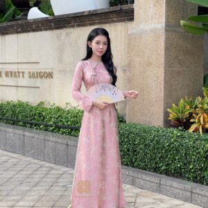 Áo Dài Cách Tân Đào Túc MARYMY Chất Liệu Lụa Tằm Silk Thiết Kế Kết Đan Thủ Công Tạo Nét Cổ Phong Kiều Diễm