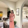 Áo Dài Truyền Thống Kim Tuyến MARYMY Lụa Dệt Kim Nhũ