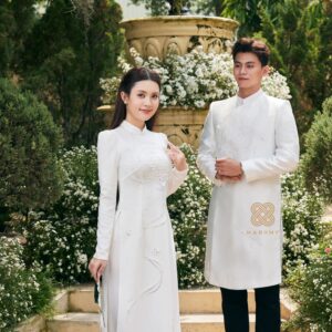 Áo Dài Dâu Rể Phụng Hòa Hỷ Khánh MARYMY Thiết Kế Kết Hợp Chữ Hỷ Và Chim Phượng