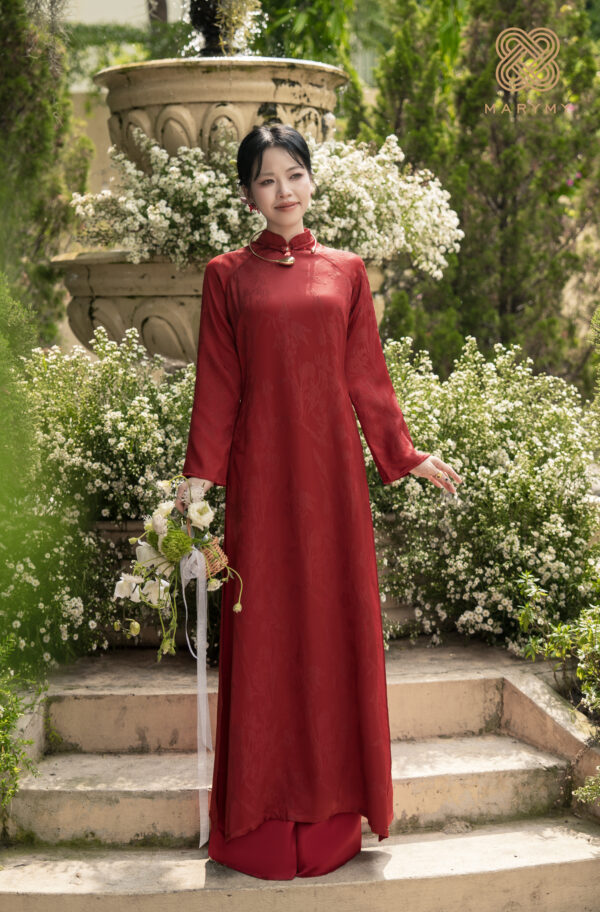 Áo Dài Cách Tân Ban Hạ Đỏ MARYMY