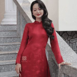 Áo Dài Cách Tân Liên Kiều MARYMY Tơ Tằm Họa Tiết Hoa Lá Sen
