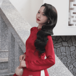 Áo Dài Cách Tân Liên Kiều MARYMY Tơ Tằm Họa Tiết Hoa Lá Sen