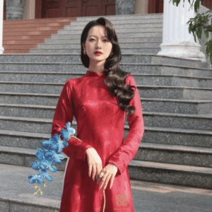 Áo Dài Cách Tân Liên Kiều MARYMY Tơ Tằm Họa Tiết Hoa Lá Sen