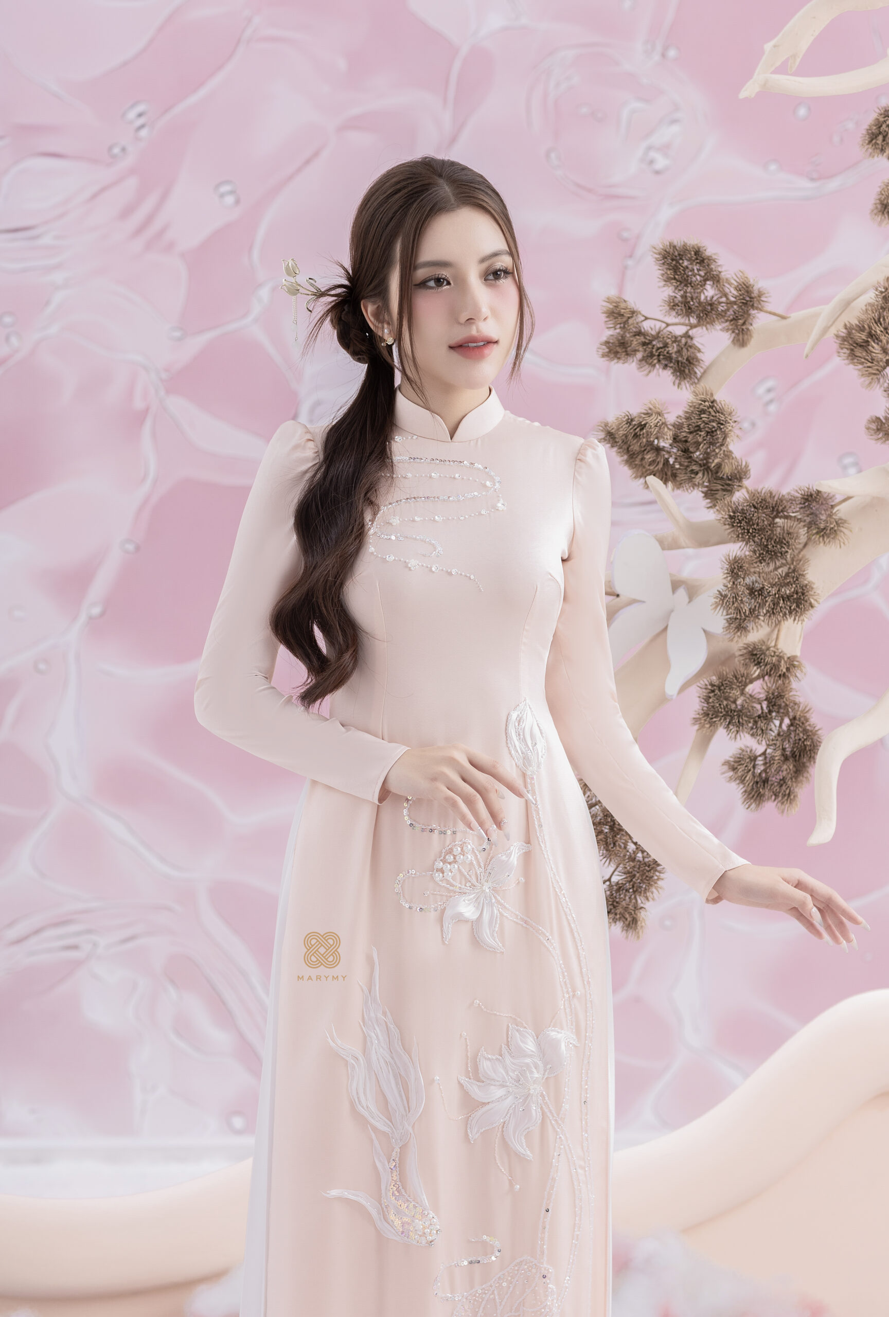 Áo dài dâu Như Ý MARYMY