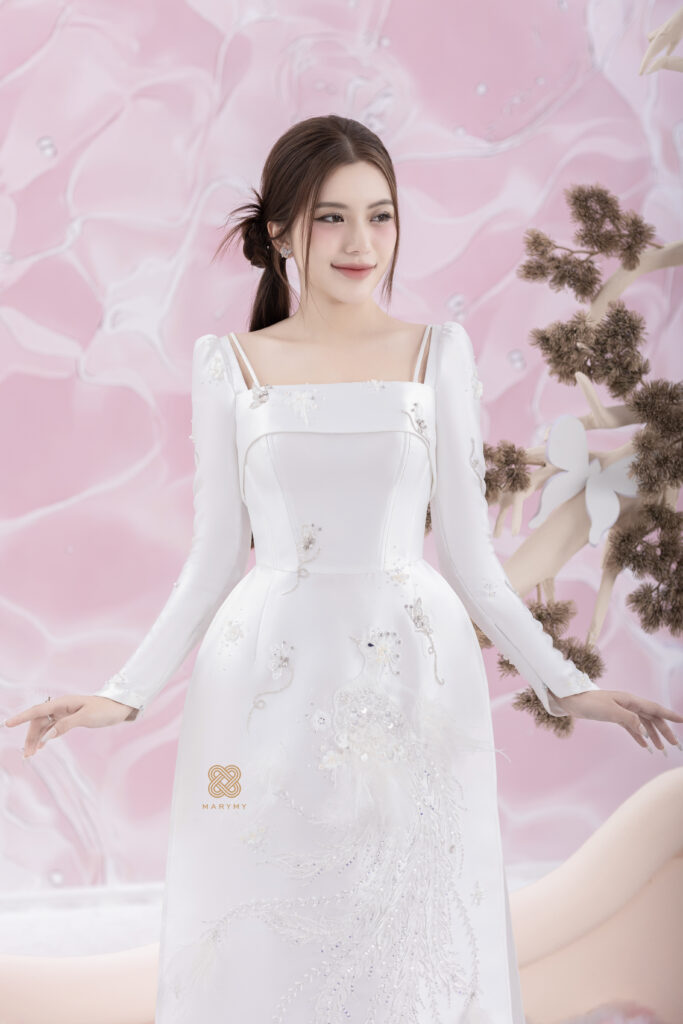 Áo dài dâu Phượng Uyển MARYMY