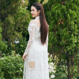 Áo Dài Dâu Rể Huyền Điệp MARYMY Kết Hợp Giữa Cánh Bướm Và Ren Thêu