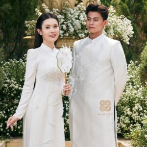 Áo Dài Dâu Rể Phụng Hòa Hỷ Khánh MARYMY Thiết Kế Kết Hợp Chữ Hỷ Và Chim Phượng