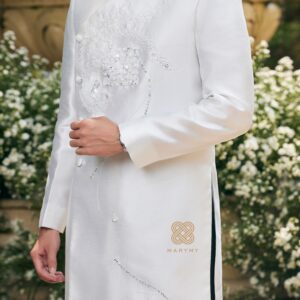Áo Dài Dâu Rể Phụng Hòa Hỷ Khánh MARYMY Thiết Kế Kết Hợp Chữ Hỷ Và Chim Phượng