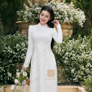 Áo Dài Dâu Rể Phụng Hòa Hỷ Khánh MARYMY Thiết Kế Kết Hợp Chữ Hỷ Và Chim Phượng