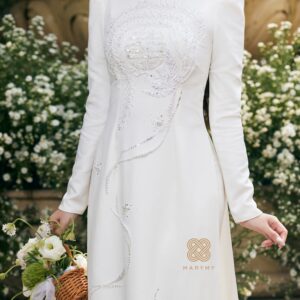 Áo Dài Dâu Rể Phụng Hòa Hỷ Khánh MARYMY Thiết Kế Kết Hợp Chữ Hỷ Và Chim Phượng
