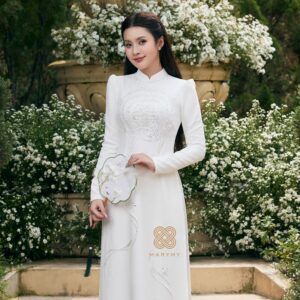 Áo Dài Dâu Rể Phụng Hòa Hỷ Khánh MARYMY Thiết Kế Kết Hợp Chữ Hỷ Và Chim Phượng