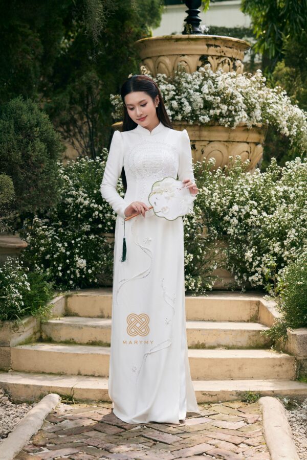 Áo Dài Dâu Rể Phụng Hòa Hỷ Khánh MARYMY Thiết Kế Kết Hợp Chữ Hỷ Và Chim Phượng