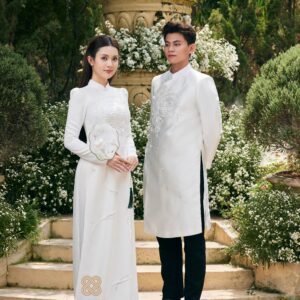 Áo Dài Dâu Rể Phụng Hòa Hỷ Khánh MARYMY Thiết Kế Kết Hợp Chữ Hỷ Và Chim Phượng