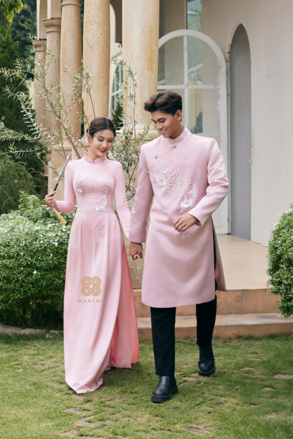 Áo Dài Dâu Rể Phụng Hoàng Duyên MARYMY Kết Hợp Chim Phụng Và Chữ Hỷ