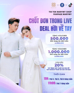 Banner chương trình khuyến mại livestream áo dài dâu rể