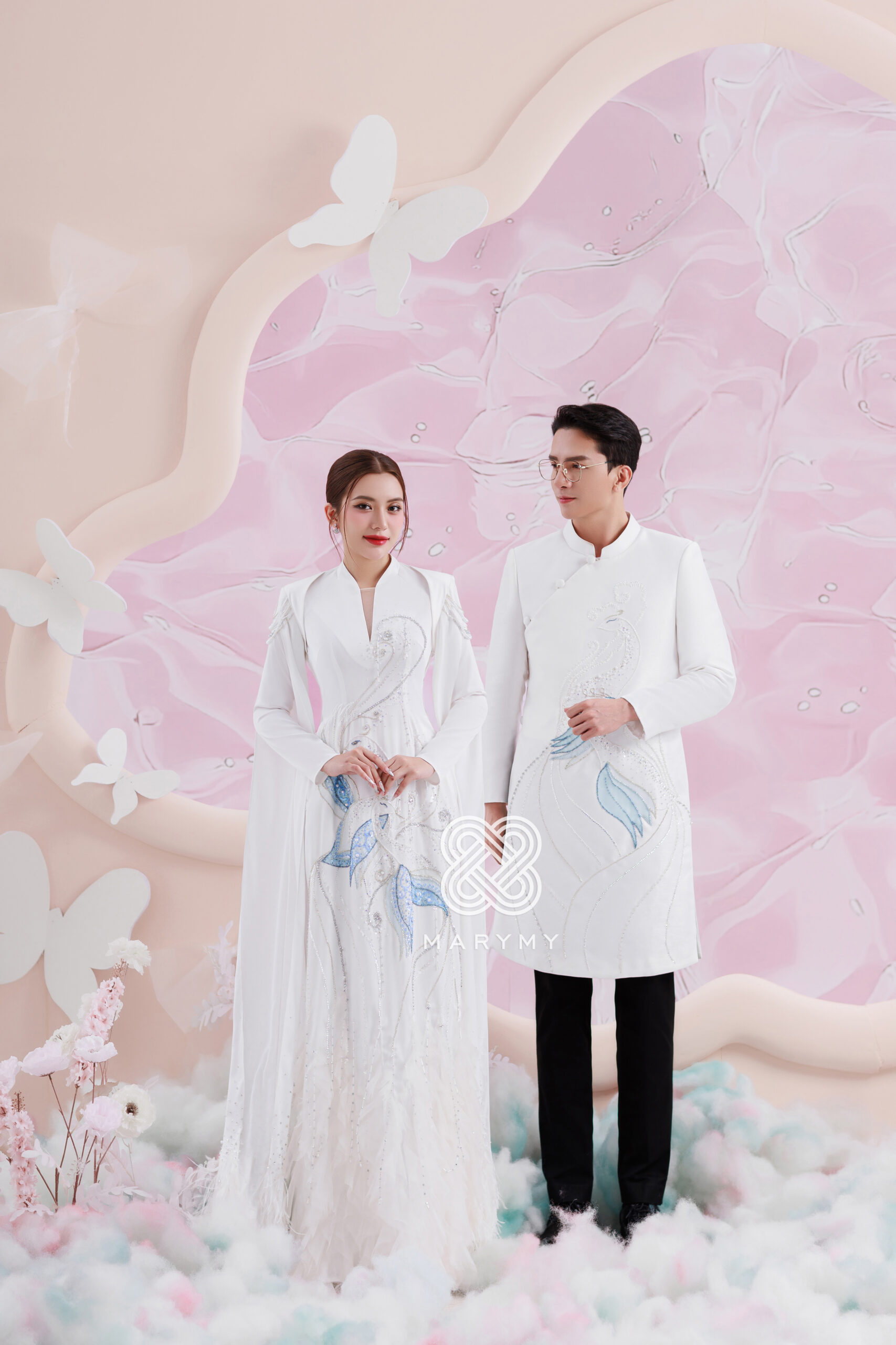 Áo dài dâu rể Thiên Nga Mắt Ngọc MARYMY