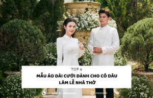 Top 4 mẫu áo dài cưới dành cho cô dâu làm Lễ Nhà Thờ